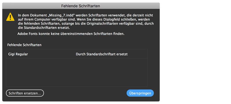 Dialogfeld „Fehlende Schriftarten“