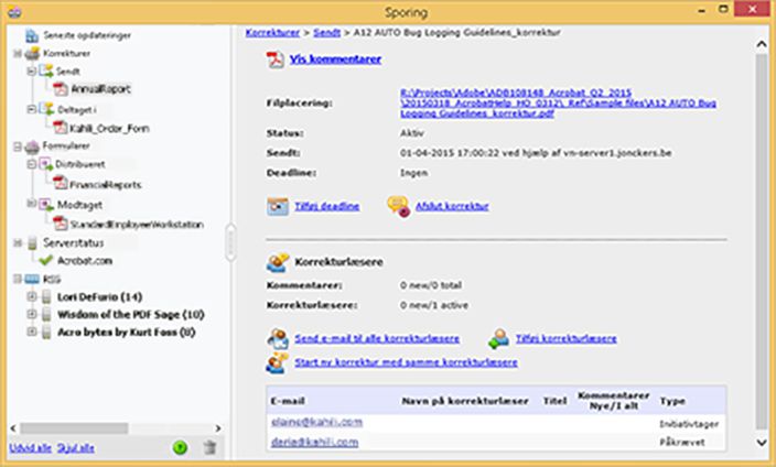 Oversigt over sporing