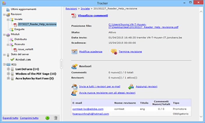 Panoramica su Tracker
