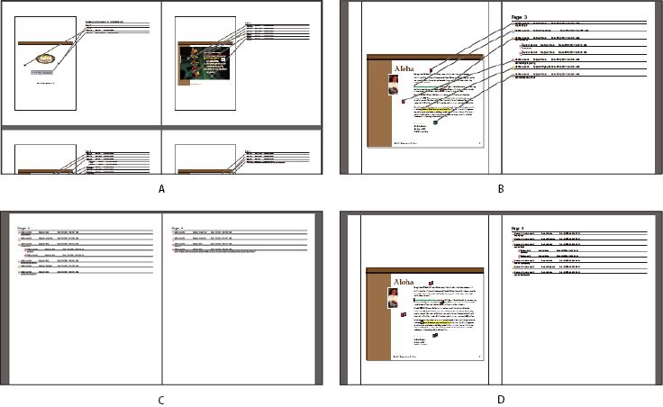 Opções de Layout da página para resumos de comentários