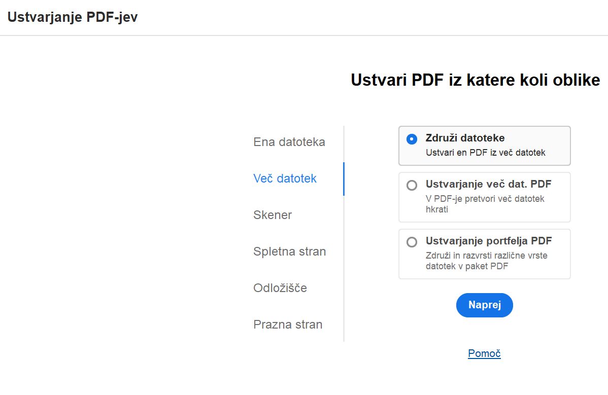 Ustvari PDF v sodobnem pogledu