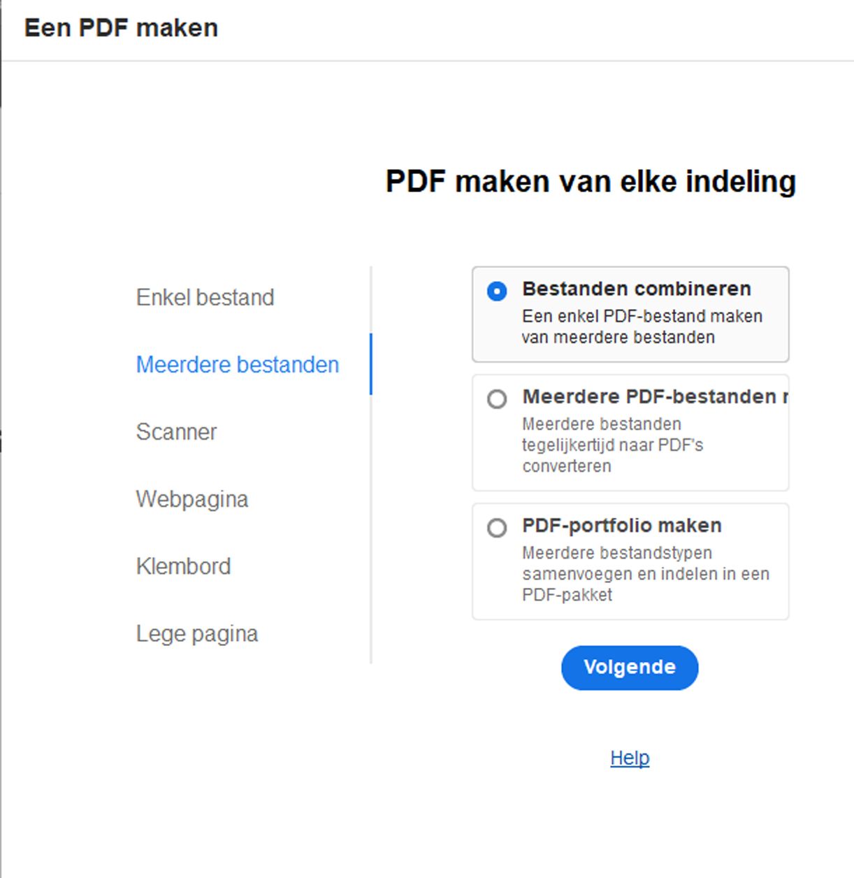 Een PDF maken - nieuwe weergave