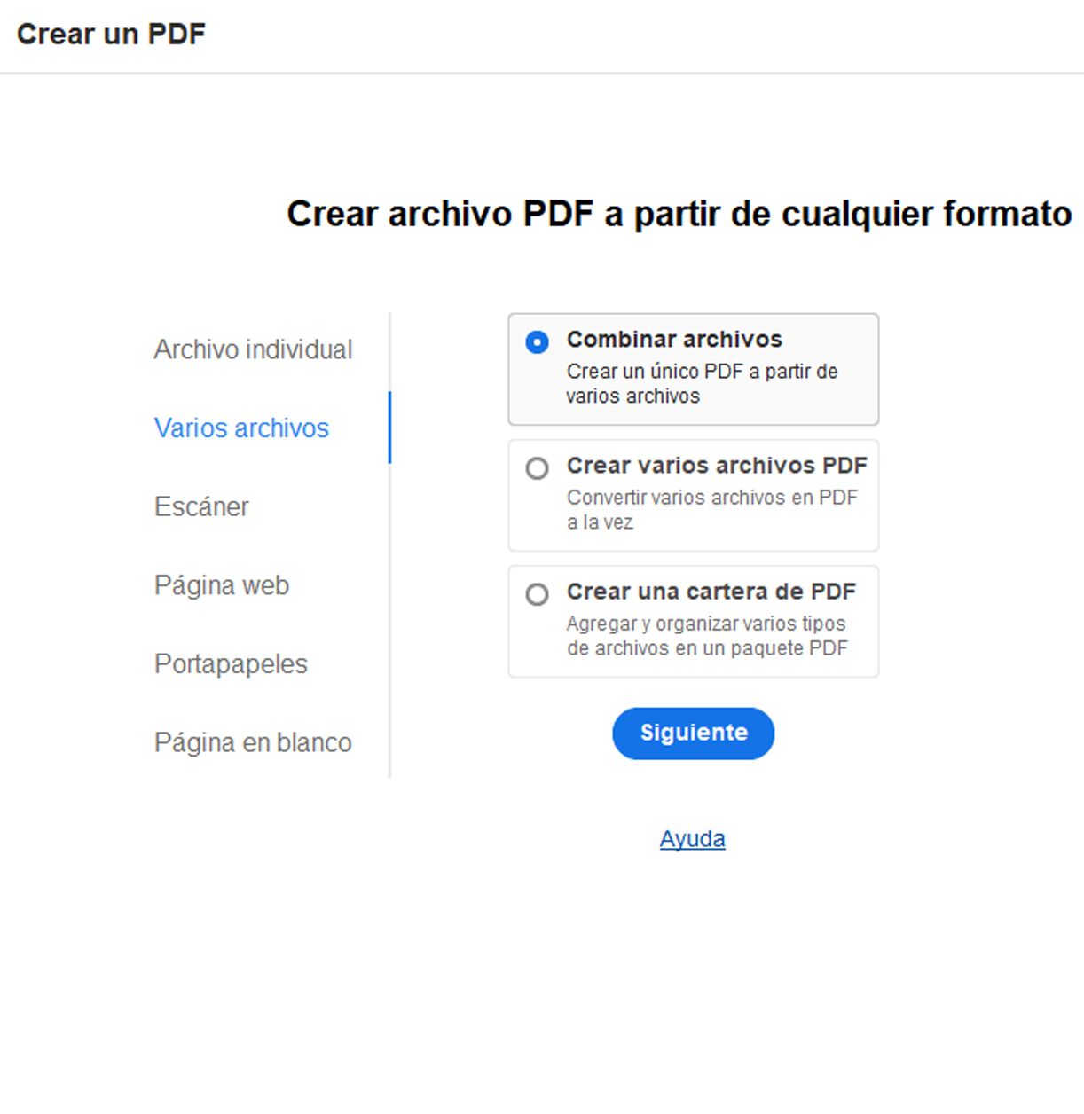 Nueva creación de una vista de PDF