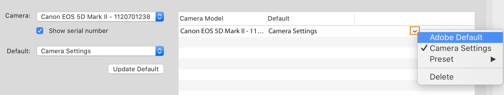 Modificar configurações padrão