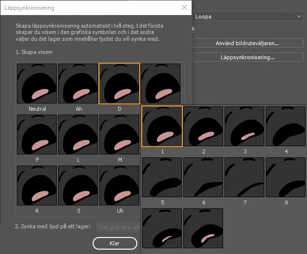 Ändra munrörelsen för varje visem