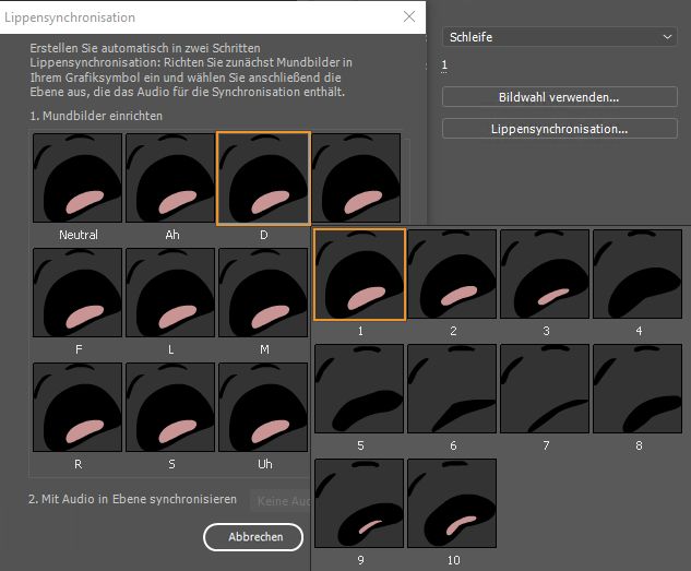 Mundhaltung für jedes Mundbild ändern