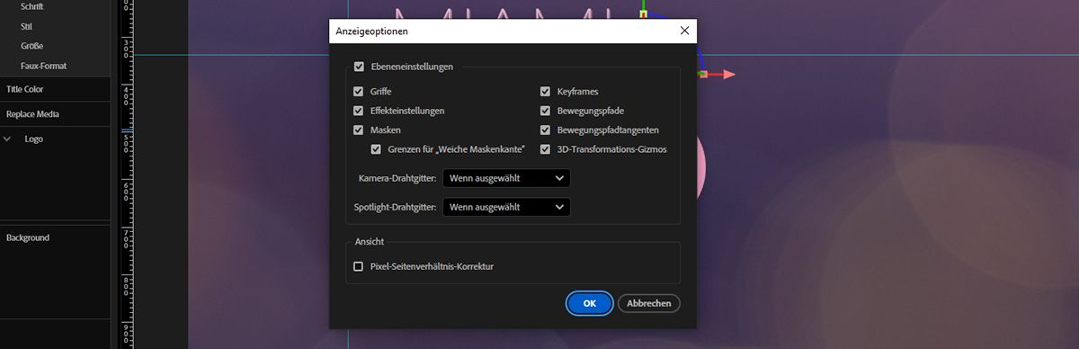 Verwende die Option „3D-Ansicht“, um deine 3D-Ebenen unter Verwendung verschiedener Ansichtsvoreinstellungen oder benutzerdefinierter Voreinstellungen aus verschiedenen Winkeln anzuzeigen.