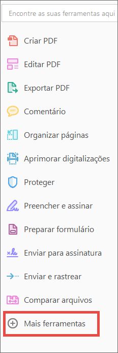 Mais ferramentas no painel direito