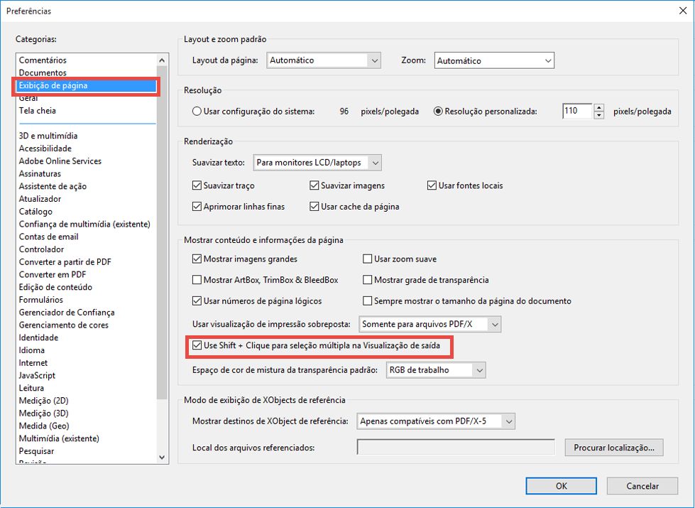 Seleção múltipla com visualização de saída