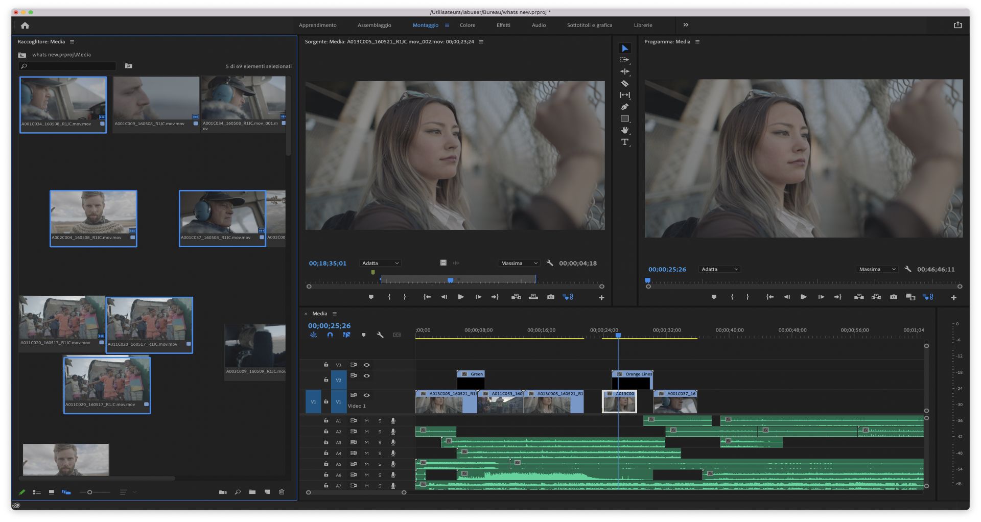Definizione delle viste della videocamera da usare come miniatura multicamera