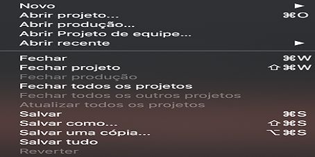 Exibição de vários projetos abertos