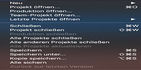 Anzeigen mehrerer offener Projekte