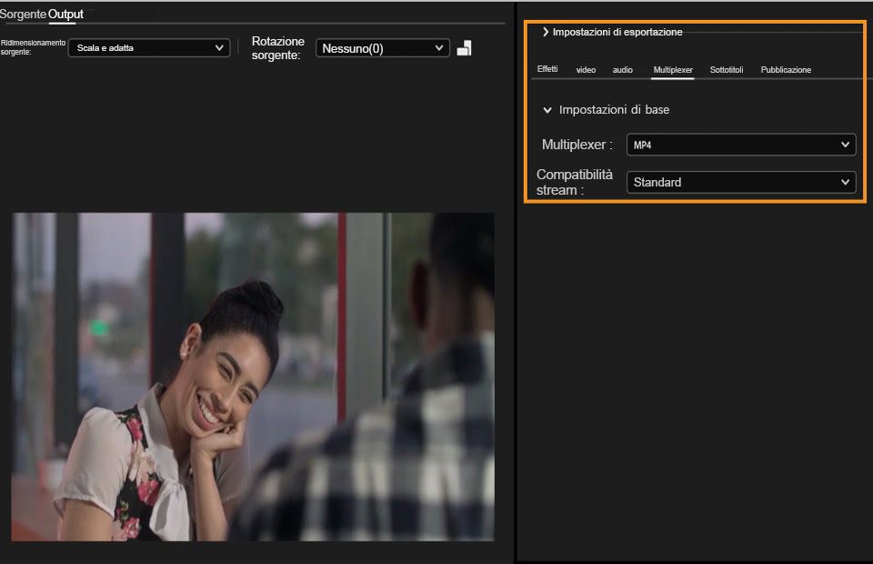 Impostazioni Multiplexer