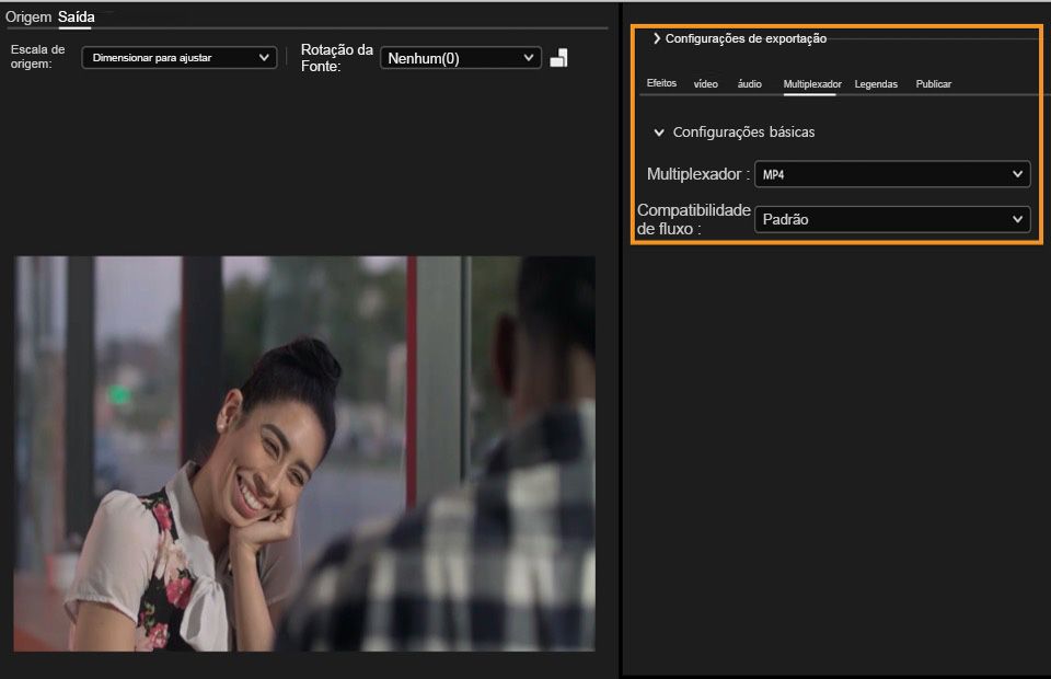 Configurações do multiplexador