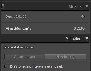 Dia's automatisch synchroniseren met muziek in Lightroom