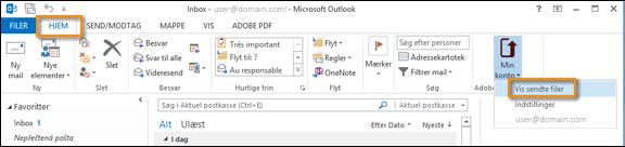 Indstillingen Min konto for at få vist sendte filer