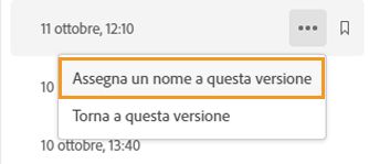 Assegnare un nome alla versione del file