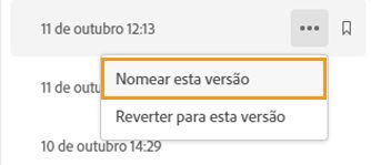 Nomear uma versão do arquivo