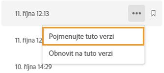 Pojmenování verze souboru