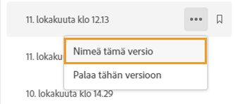 Nimeä tiedostoversio