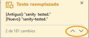 Botones de navegación en la ventana emergente