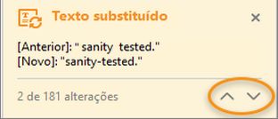 Botões de navegação na janela suspensa