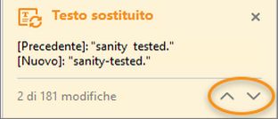 Pulsanti di navigazione nella nota a comparsa