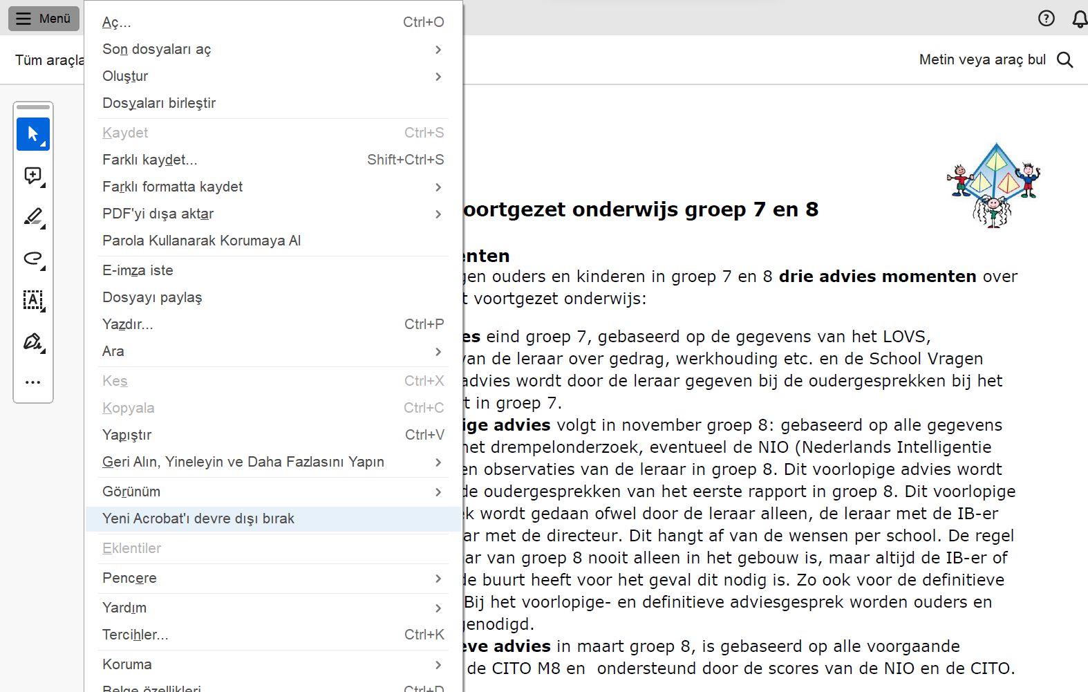 Yeni Acrobat'ı kapatma