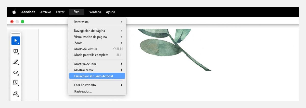 Desactivar el nuevo Acrobat