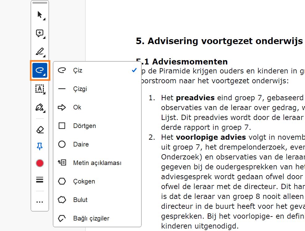 Ek Açıklama araçları
