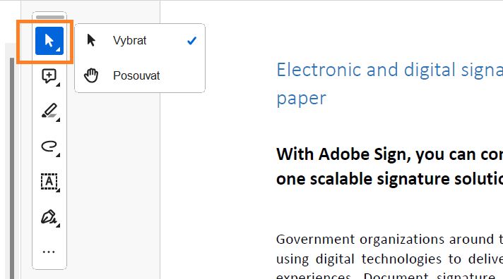 Nástroj pro výběr nebo posouvání