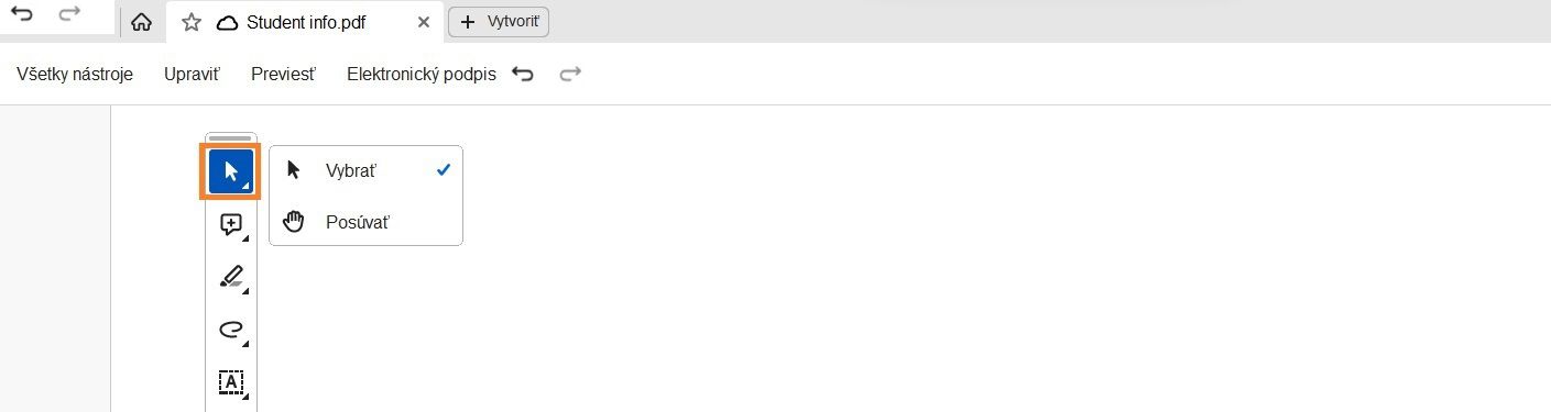 Nástroj na výber alebo posúvanie