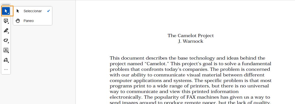 Herramienta Seleccionar o Desplazar