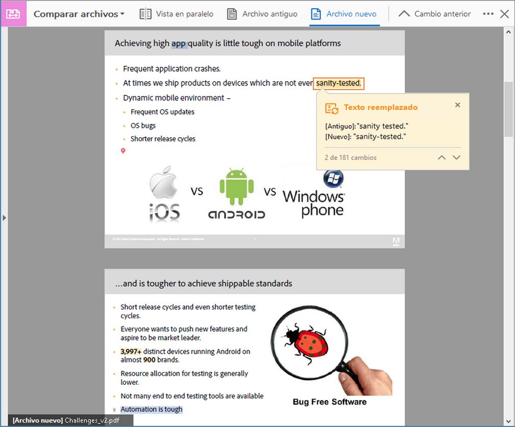 Vista de una página
