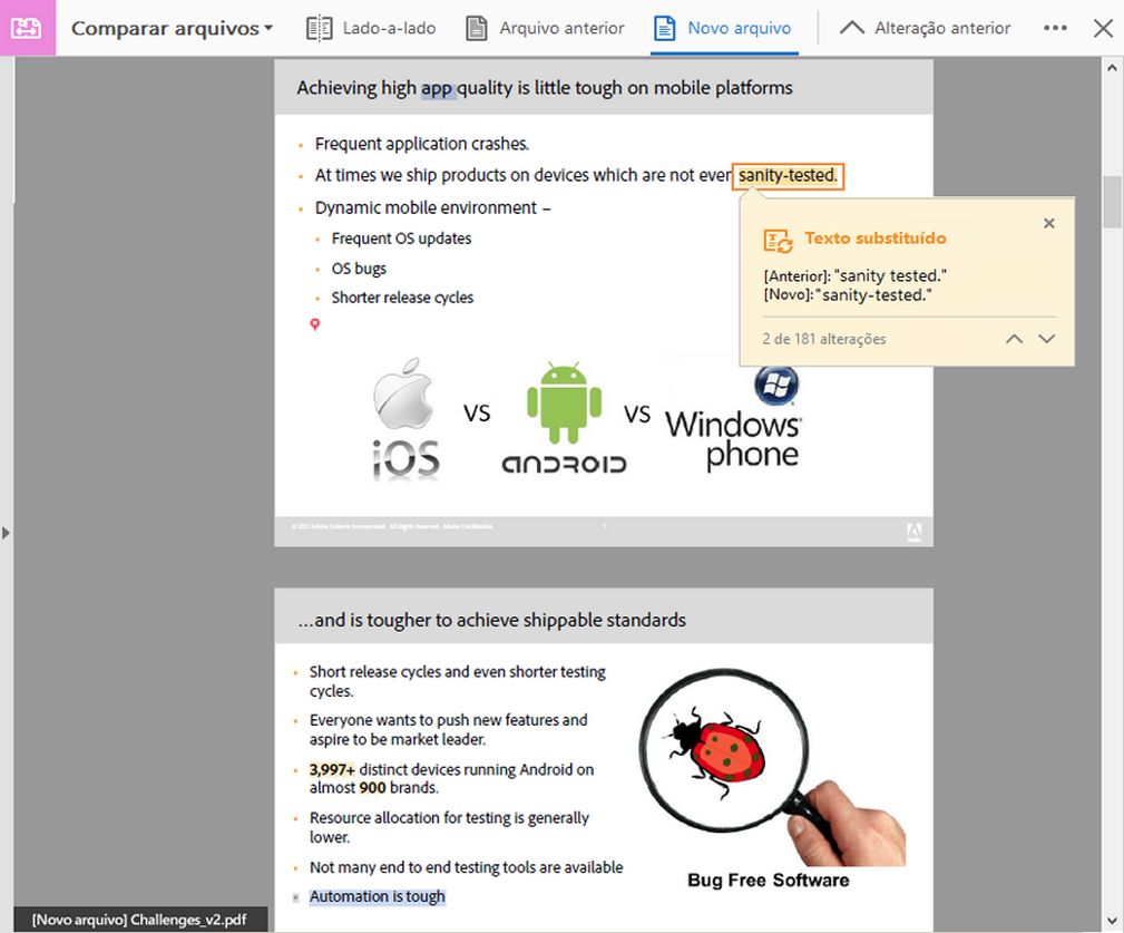Exibição de página única