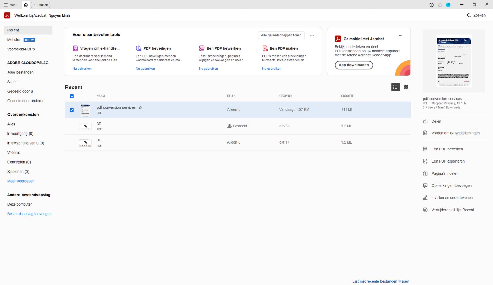 Verbeteringen in Acrobat Home