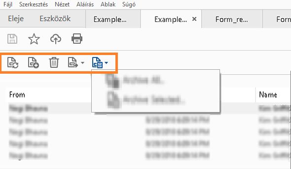 Új menüopciók az Űrlapválasz fájlban és az Adobe Portfolio szolgáltatásban