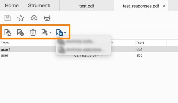 Nuove opzioni di menu per i file di risposta dei moduli e Adobe Portfolio
