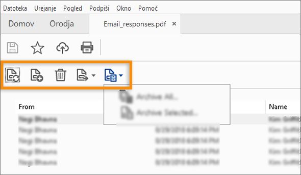 Nove možnosti menija v datoteki z odzivi na obrazec in storitvi Adobe Portfolio