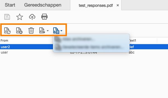 Nieuwe menuopties in het formulierreactiebestand en Adobe Portfolio