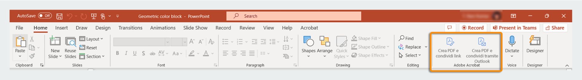 Opzioni per creare file PDF e condividerli in PowerPoint