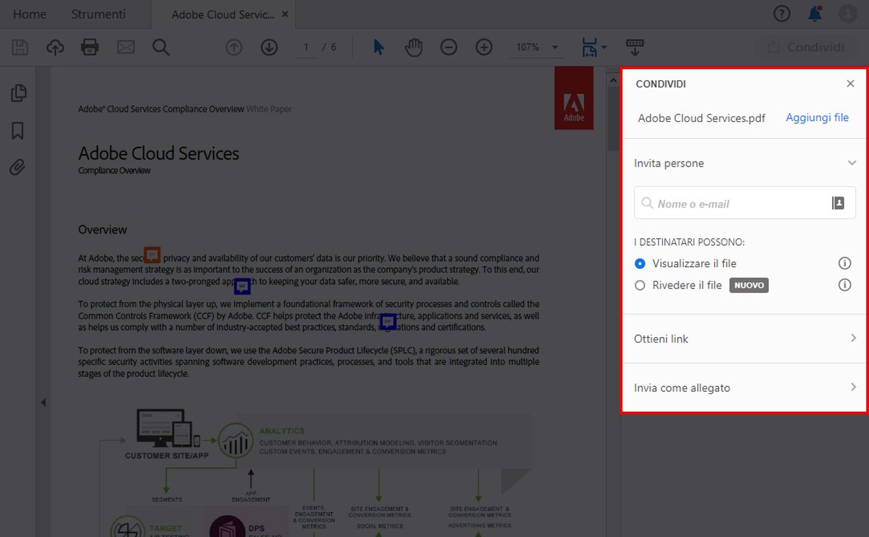Nuova esperienza di condivisione unificata