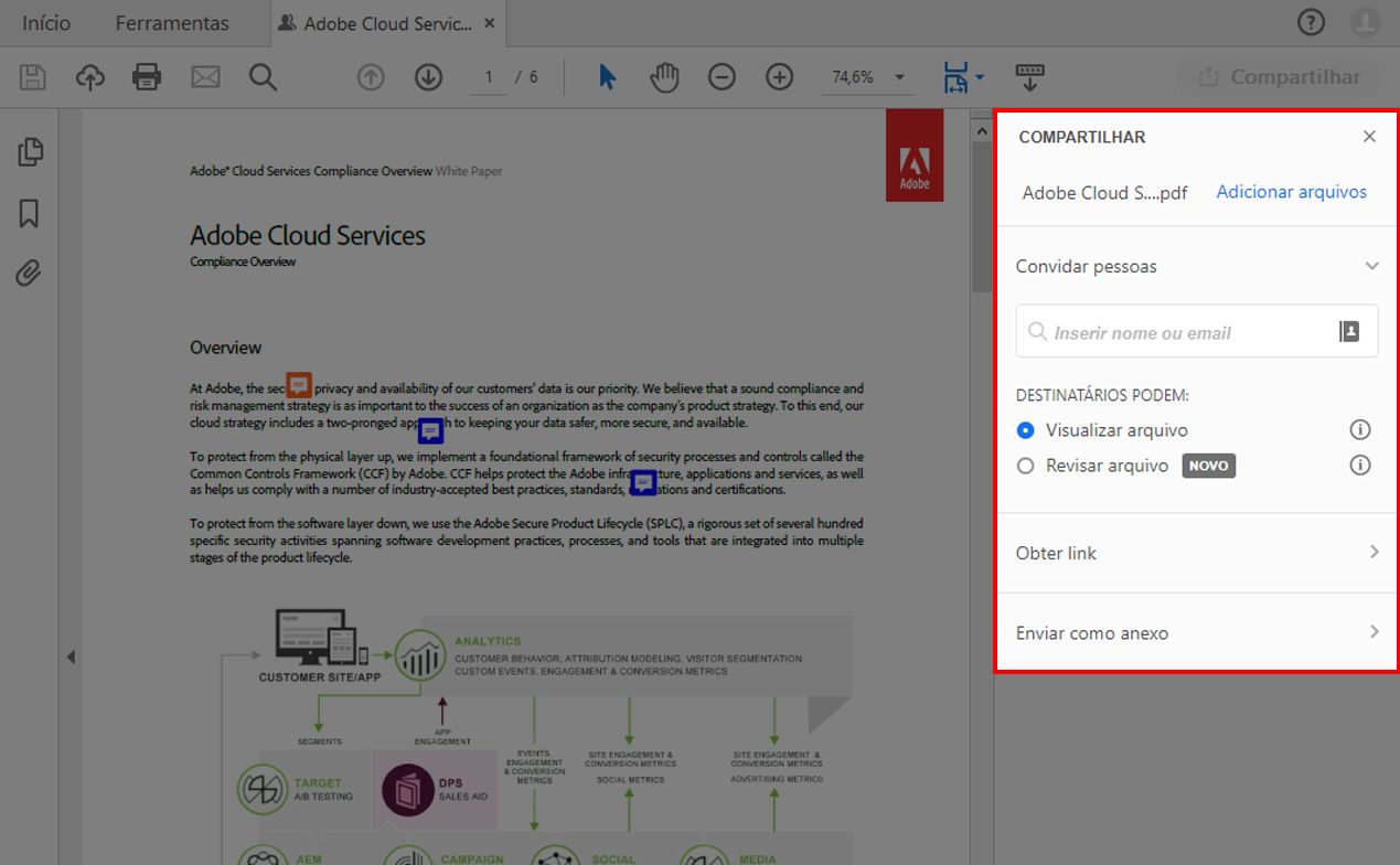 Uma nova experiência unificada de compartilhamento