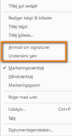 Nye underskrivelsesindstillinger i højrekliksmenuen