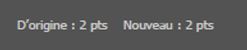 Points nouveaux et d’origine