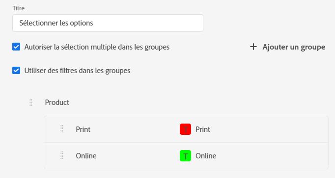 Nouveaux groupes de filtres