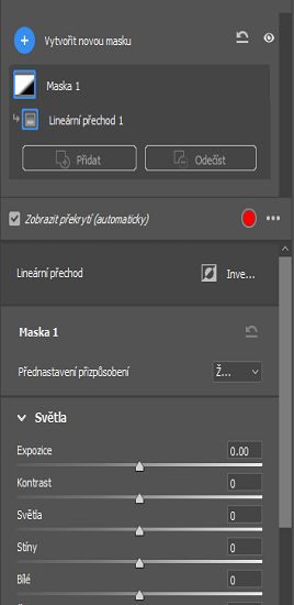 Detaily o Masce 1 v panelu Maskování