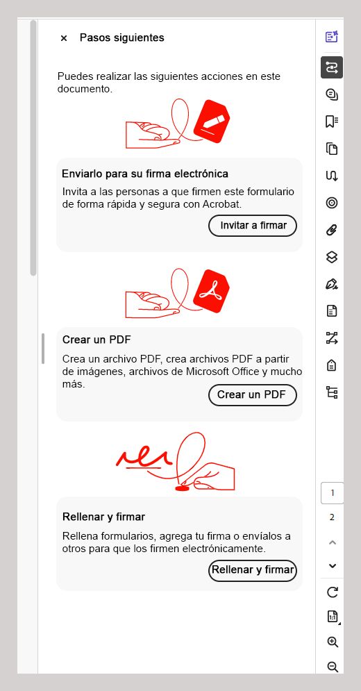 Siguiente acción recomendada
