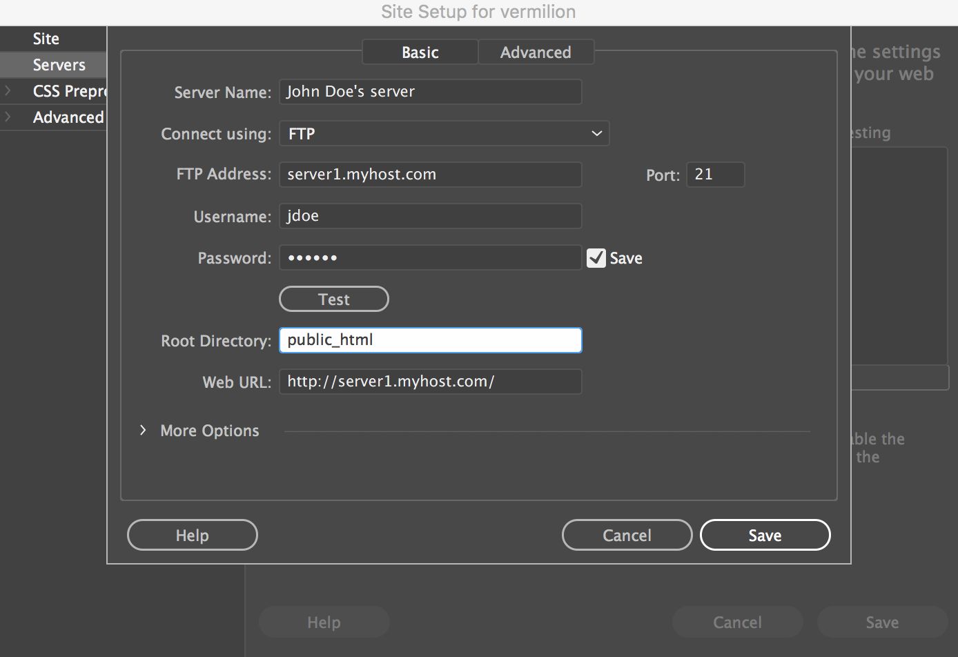 إعداد اتصالات FTP