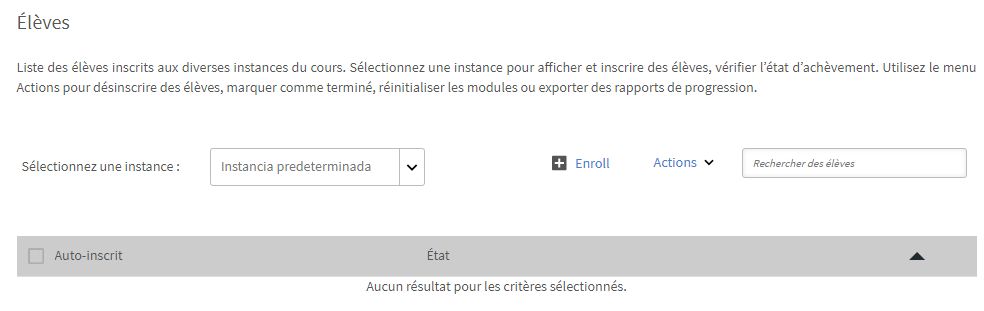 Aucun élève inscrit